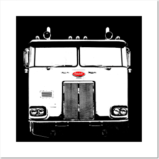 Cabover Pete classic 1980s American truck monoblock white Posters and Art